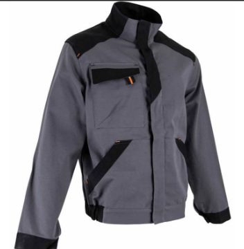 Blouson Brasure de LMA en coloris gris, veste de travail 100 % coton 300 g/m², présenté pour la personnalisation en broderie dans les ateliers LH Design et Conception au Havre.